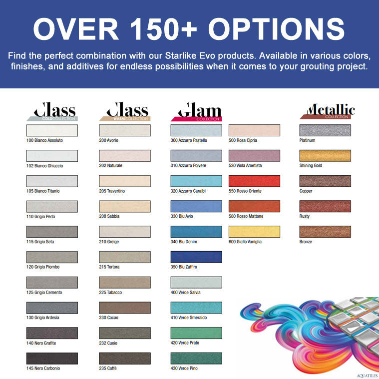 Starlike EVO Epoxy Tile Grout Colors Available by AquaTiles