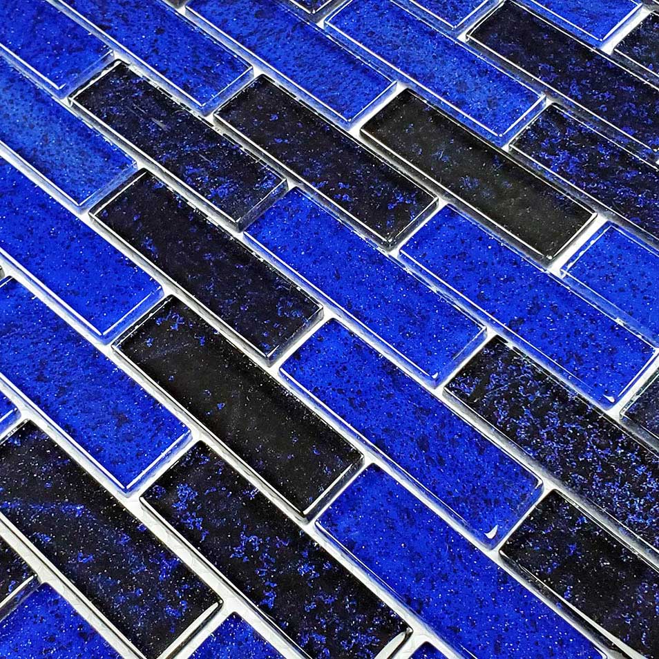 Twilight Cobalt Blue 1x3 Glass Pool Tile