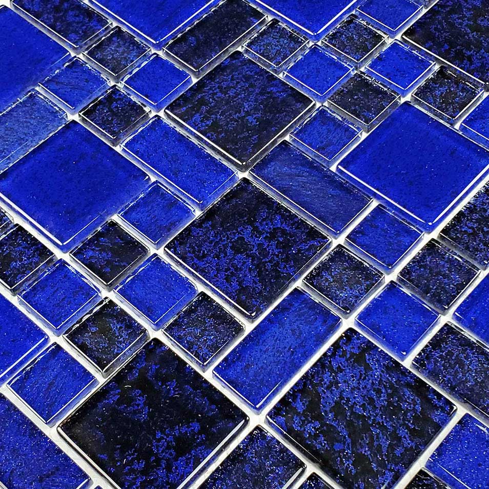 Twilight Cobalt Blue Mixed Glass Pool Tile