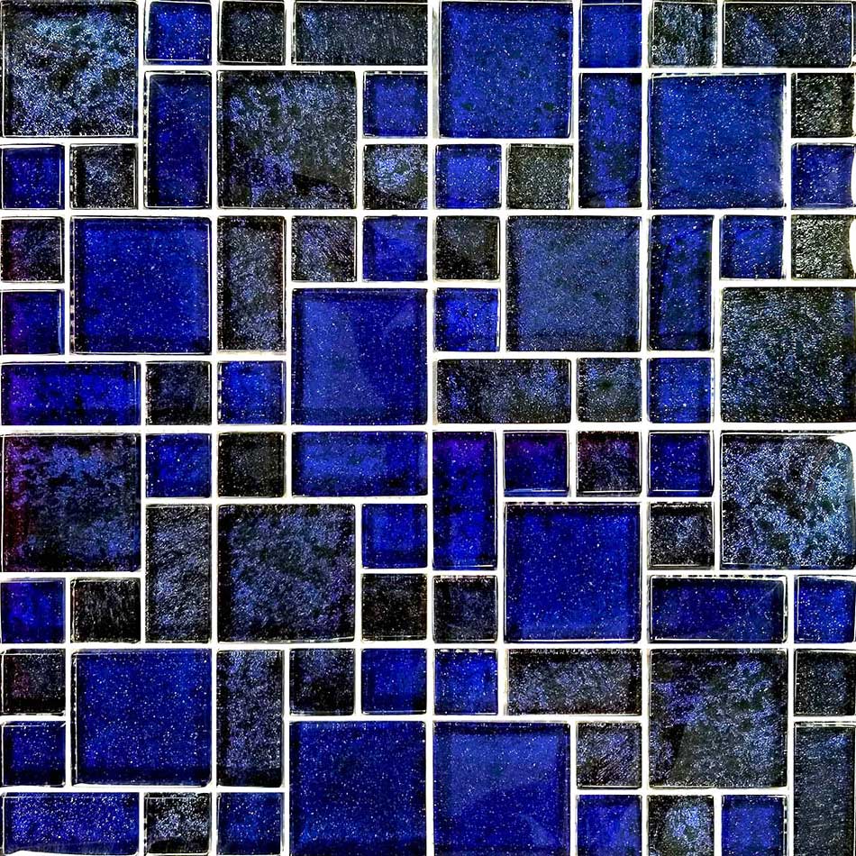 Twilight Cobalt Blue Mixed Glass Tile