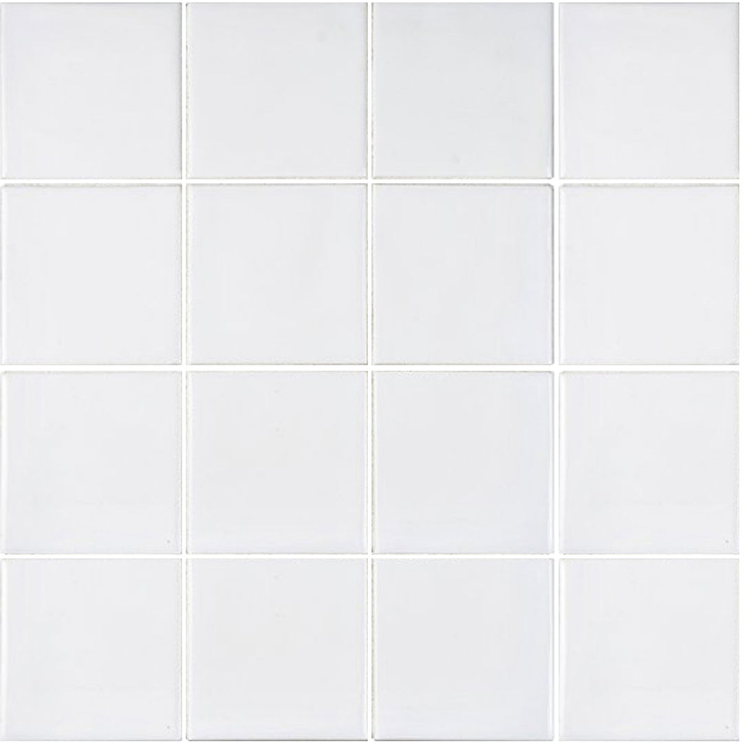White 3" x 3" Porcelain Pool Tile