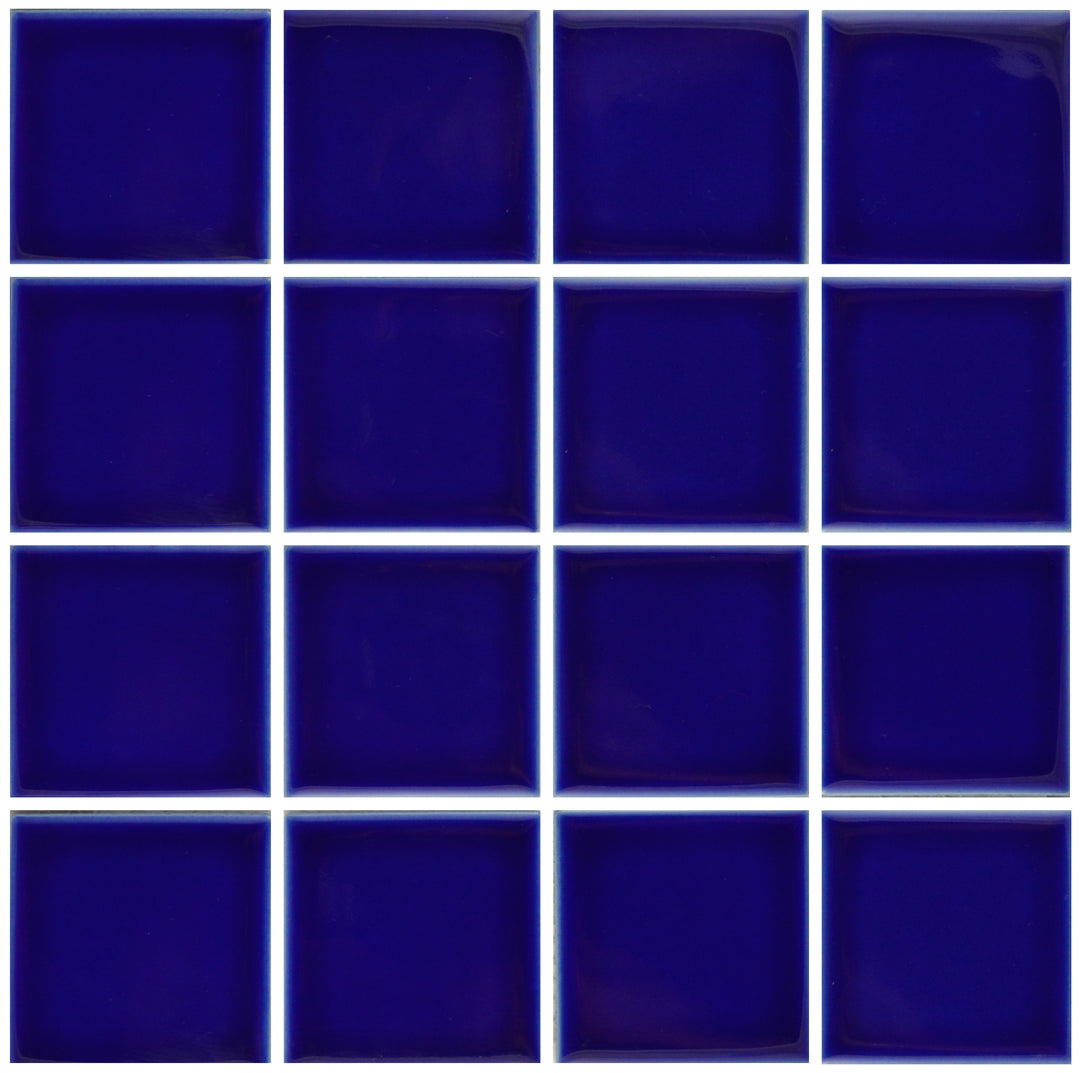 Cobalt Blue 3" x 3" Porcelain Pool Tile
