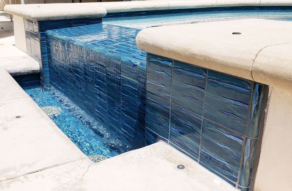 Aqua Jade 6x6 Porcelain Pool Tile, Spillway