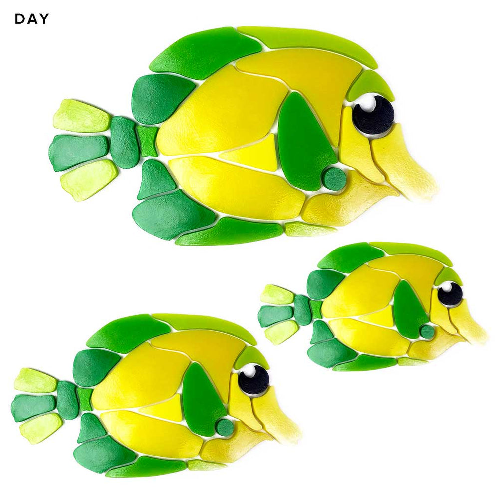 Yellow Tang Family Glow in the Dark Pool Mosaics