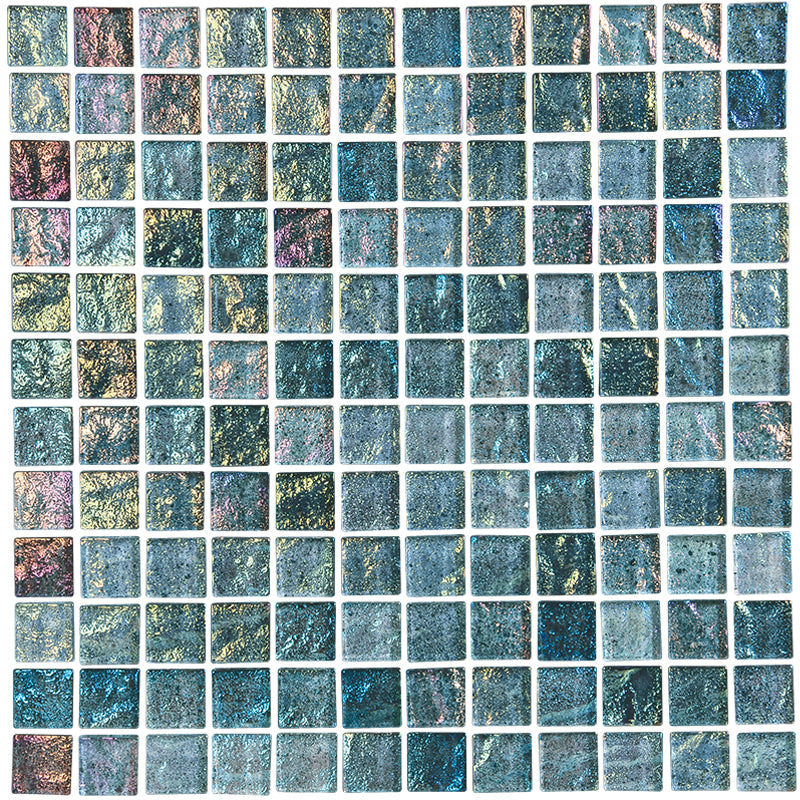 Sea Green Iridescent 1" x 1" Glass Tile